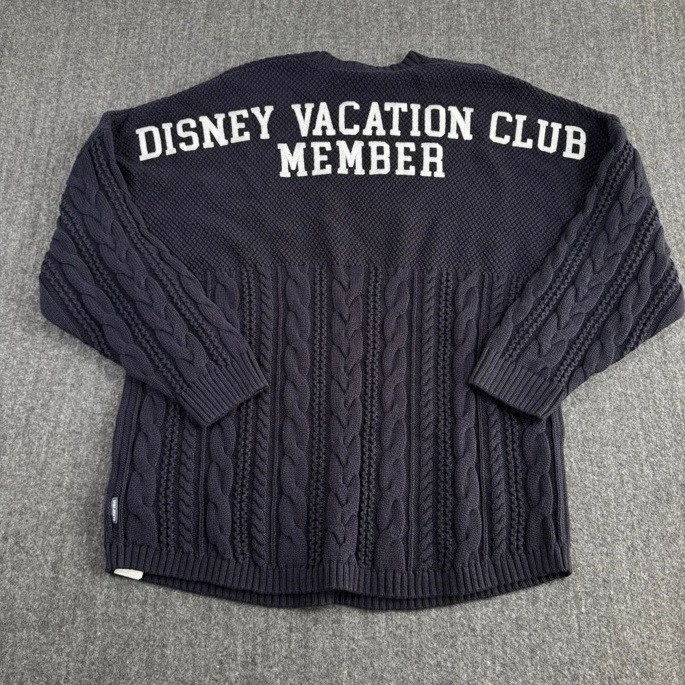 NWT Disney Vacation Club Member Spirit Jersey L Cable Knit Sweater DVC